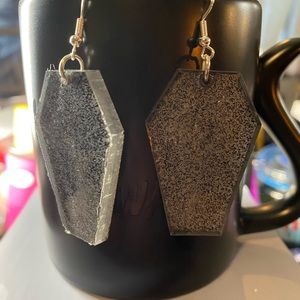 Coffin resin earrings